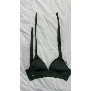 Shade and Shore Dark Green Triangle Bikini Top